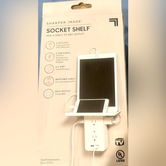 📱SOCKET~SHELF Organizer by Sharper Image ~ BRAND NEW & UNOPENED - Picture 2 of 6